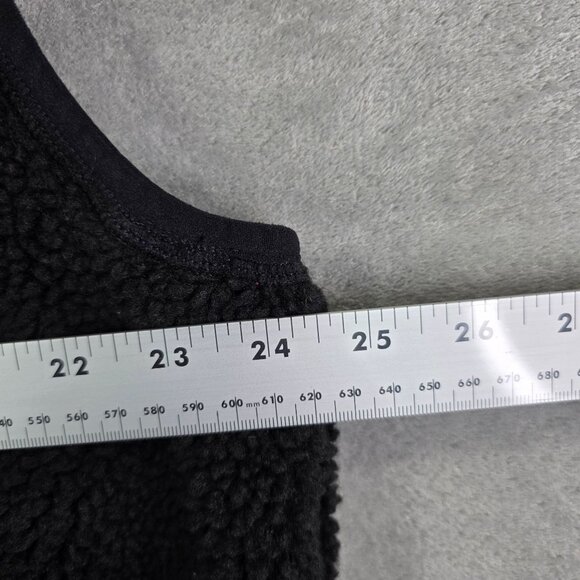 Mens J.Crew Black Sherpa Fleece & Nylon Vest Zippered Pockets Mock Neck XXL - Picture 6 of 8